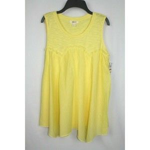 Style&co Women's Sleeveless Tunic Blouse Shirt Top Size Small Color Yellow